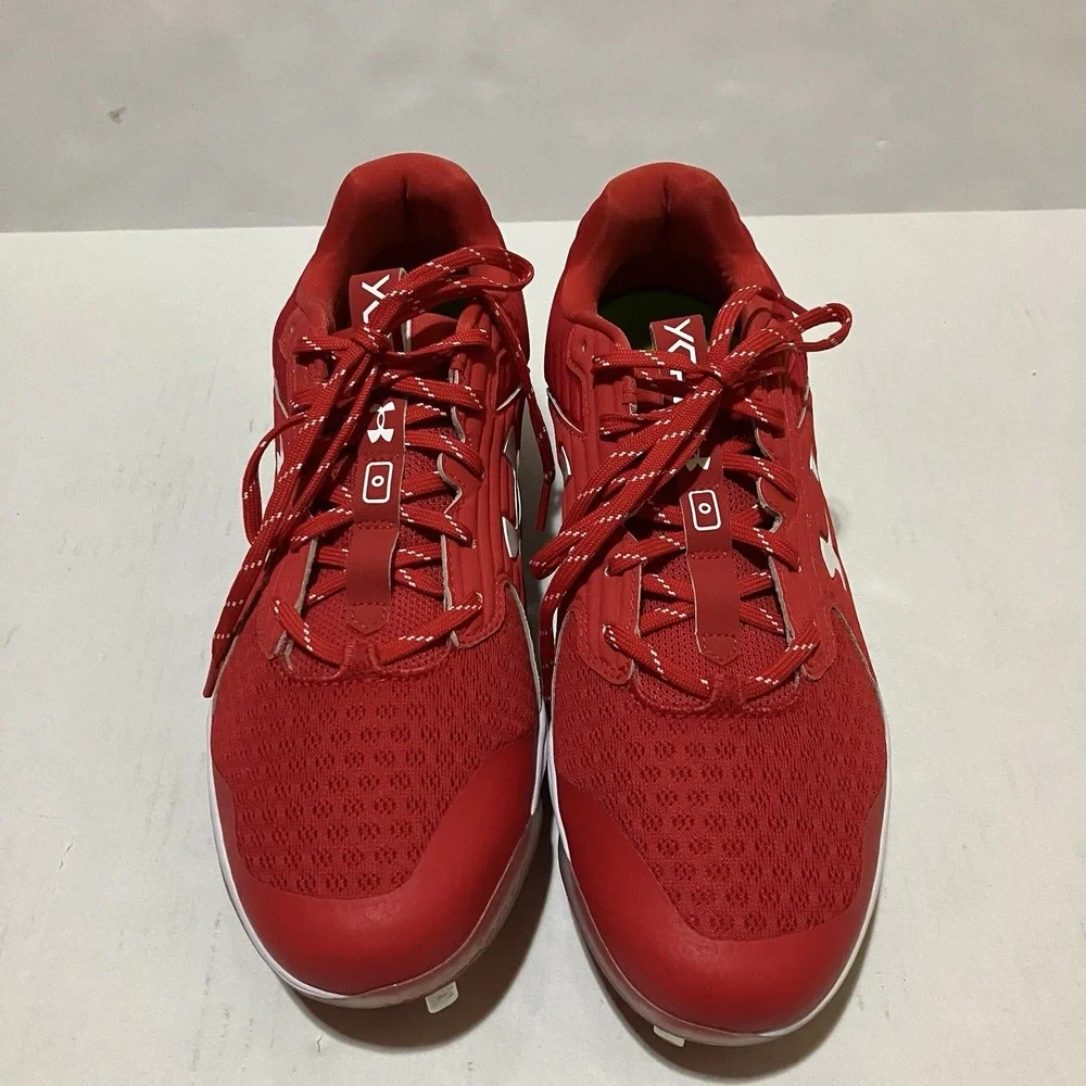 new men's 13 Under Armour UA‎ Yard Turf Baseball Shoes - 3024179-600 Red RARE